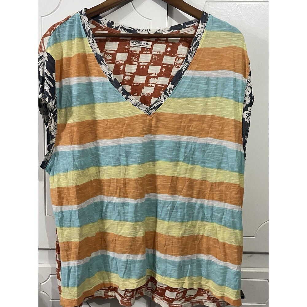 Free People Paradise City T-Shirt Multi Combo Large Top